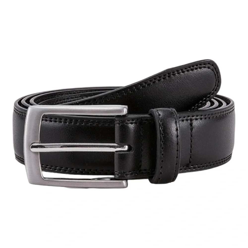 NWT-MILORDE-BLACK GENUINE LEATHER BELT-WAIST 42